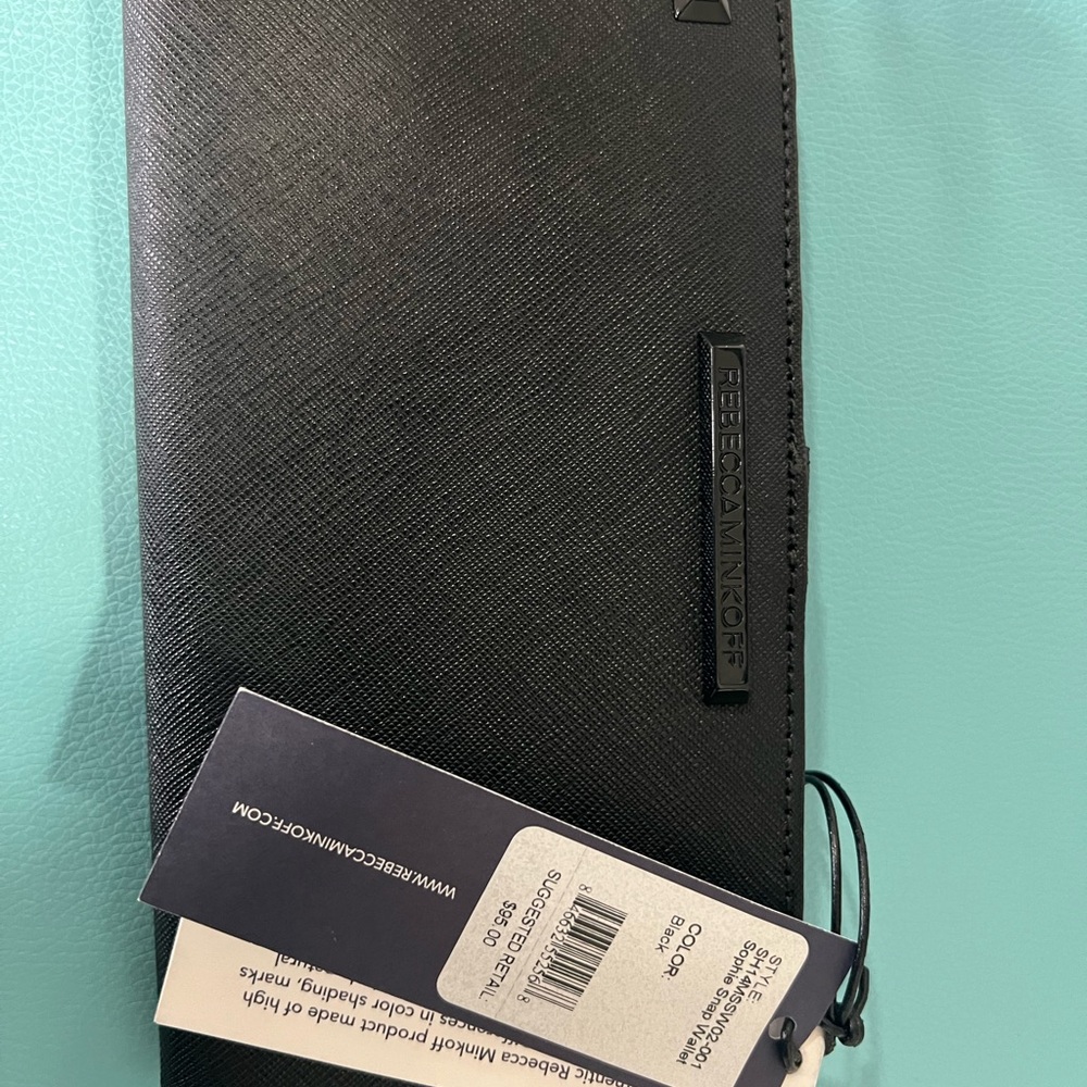 Rebecca Minkoff Sophie Snap Black Studded Bi- Fold Wallet - Picture 7 of 7